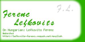 ferenc lefkovits business card